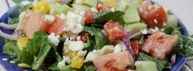 Healthy salad in Barbados