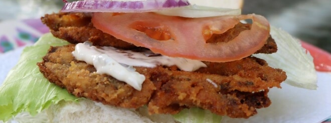 Bajan flying fish sandwich